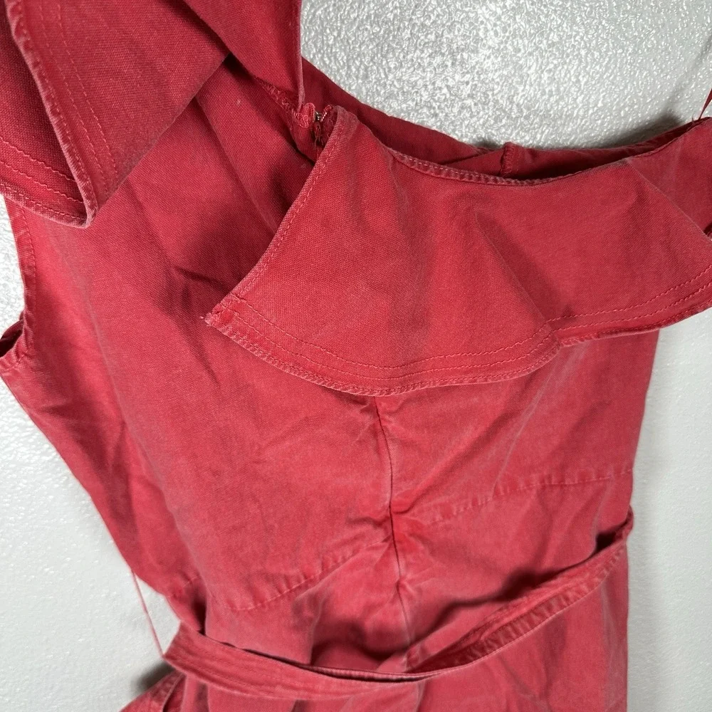 NEW En‎ Saison Tivoli Romper Luscious Red Size Large Ruffle One Shoulder Tie